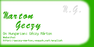 marton geczy business card