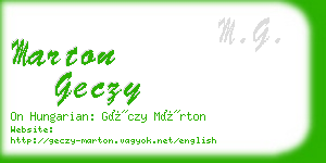 marton geczy business card